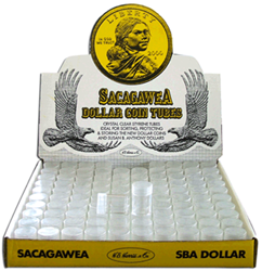 Whitman Sacagawea & S.B.A. Dollar Round Coin Tubes - 100 pack