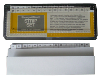 Showgard - US3 Strip Style w/Tray-No.22 thru 52 - Clear US3, - Strip Style ,w/Tray,-No.22 thru 52, US3, showgard, stamp supplies, stamp hobbiest, coinsupplyexpress, showgard mounts