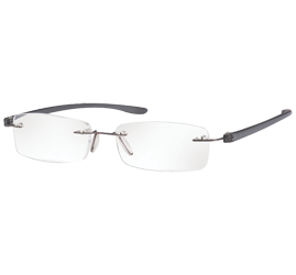 Rimless Magnifying Eye Glasses 2.5x - Anthracite Large