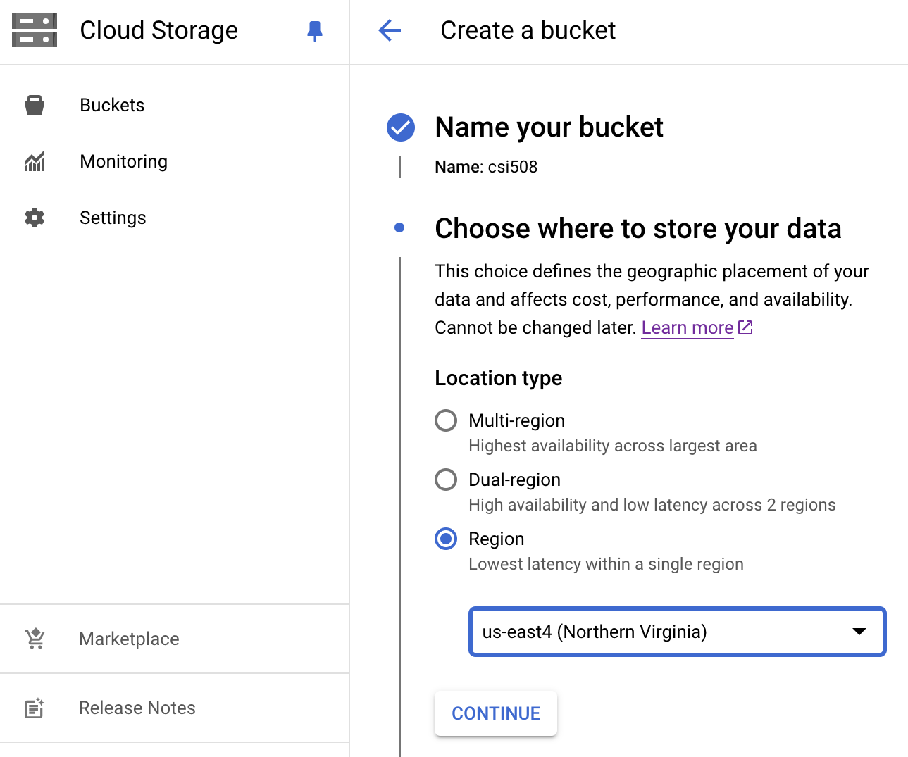 image showing how to create a bucket