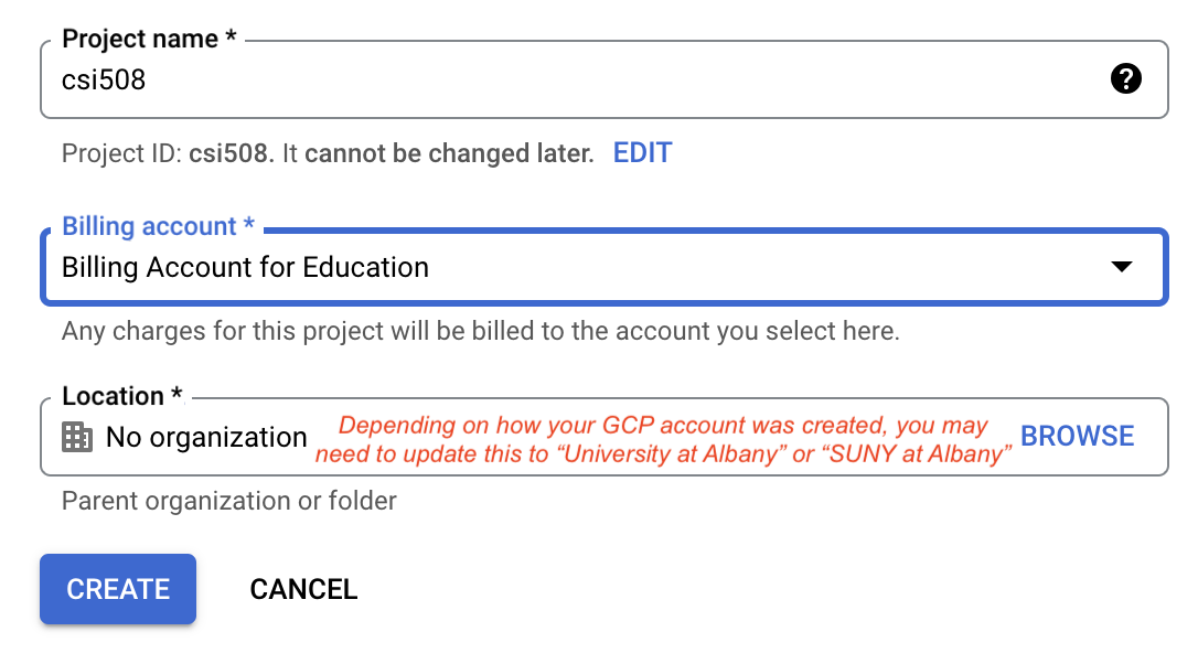 image showing how to create a new project