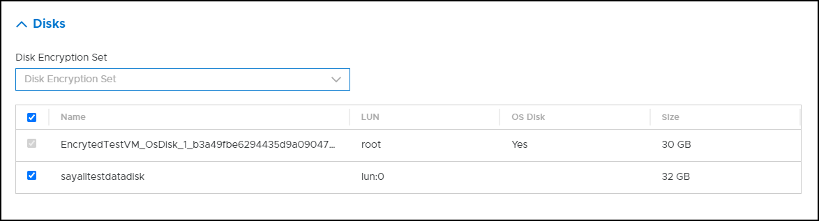 Restore Snapshot page