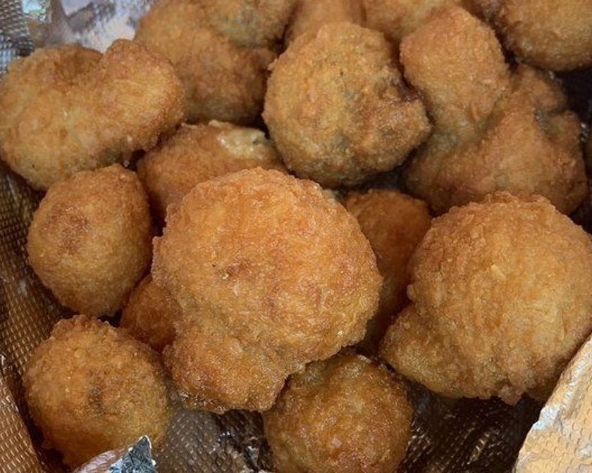 Golden Battered Mushrooms.