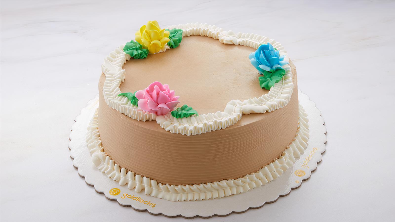 8" Round Mocha Greeting Cake.