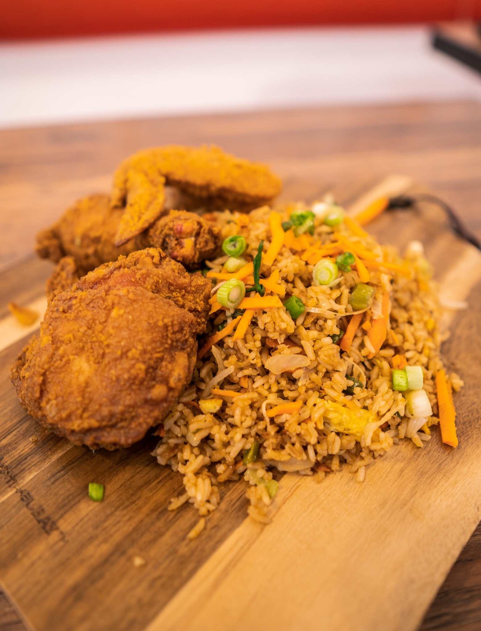 Fried Rice with Fried Chicken