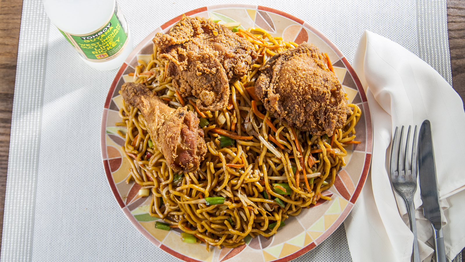 Lo Mein with Fried Chicken