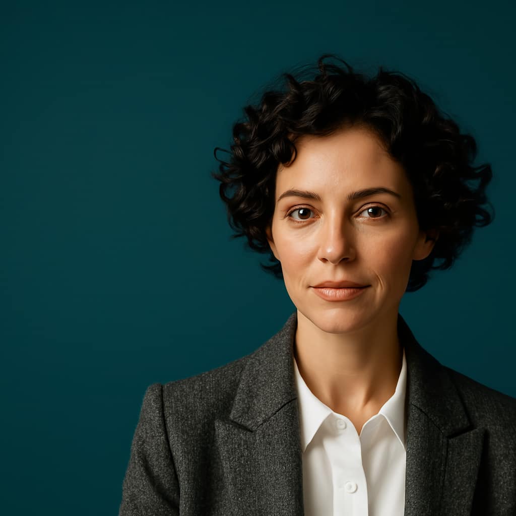 Studio portrait sample generated with Iris-3B