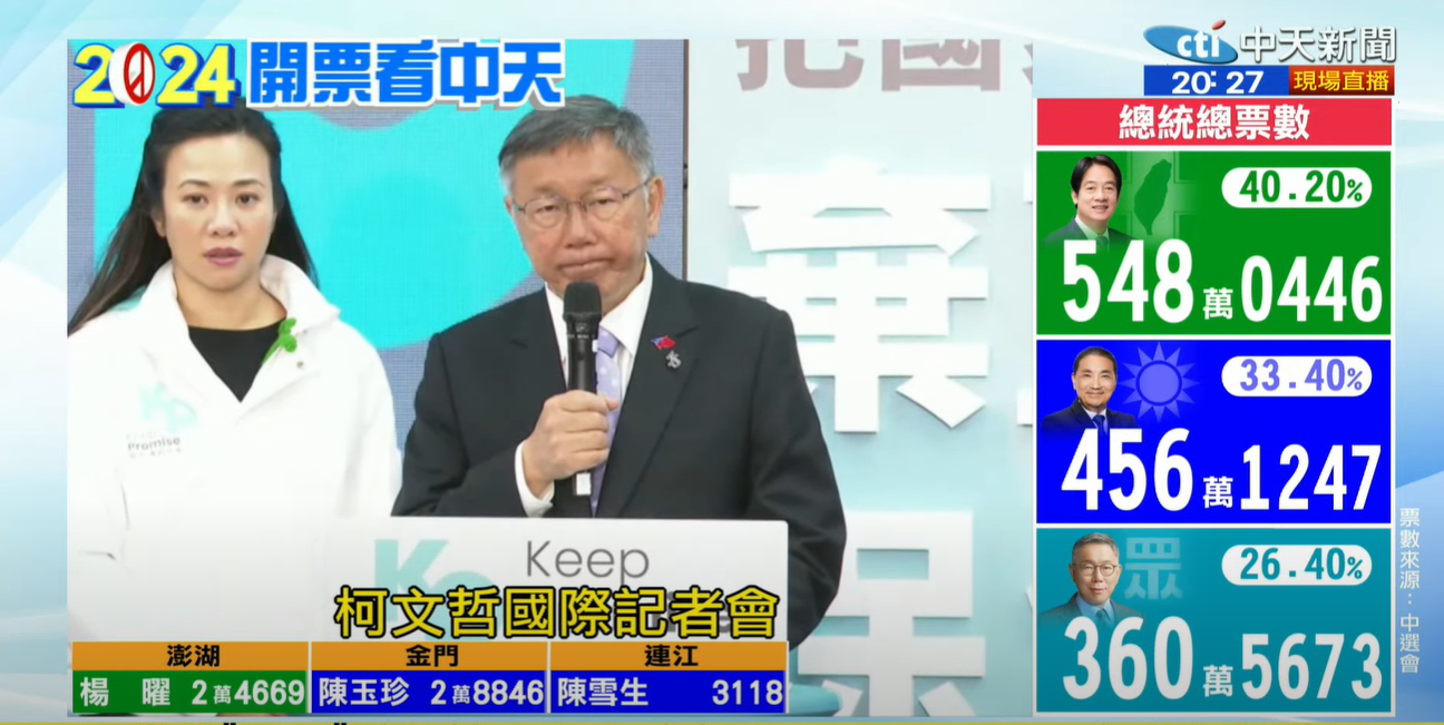 柯文哲晚間舉行記者會。（圖／中天新聞）
