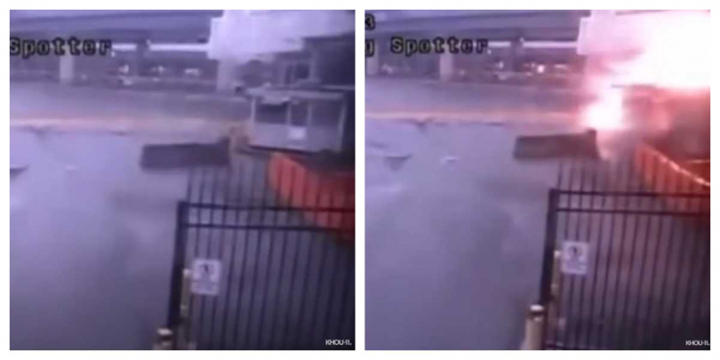 千萬豪華轎車賓利(Bentley)爆炸起火,場面非常震撼駭人。(圖/翻攝自 KHOU 11)