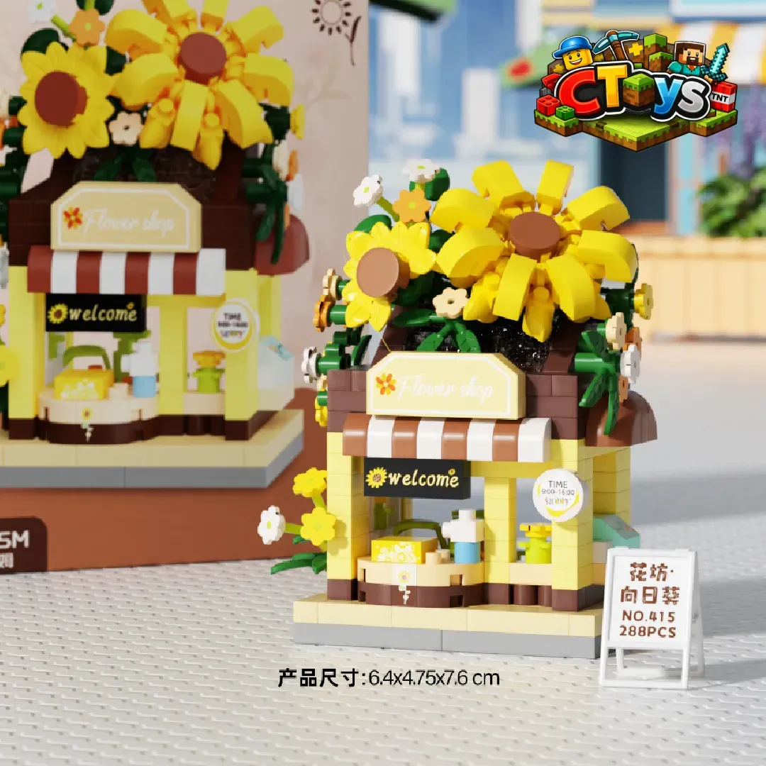 Mô Hình Lắp Ráp Tiệm Hoa Mini - Đồ Chơi Xếp Hình Cửa Hàng Hoa DIY Decor Bàn Học Siêu Xinh CTLG015