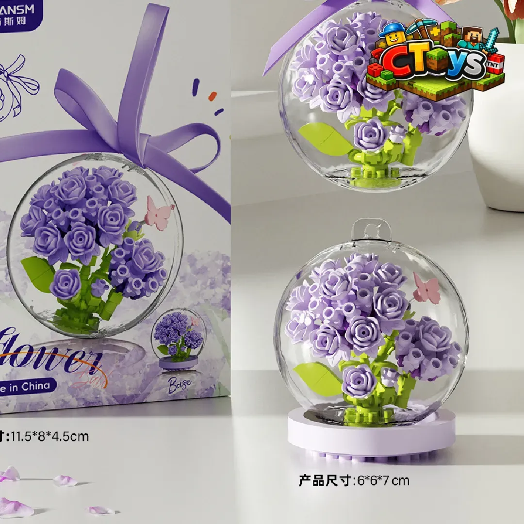 Mô Hình Lắp Ráp Cầu Pha Lê Hoa Ước Nguyện - Đồ Chơi Xếp Hình Hoa Hồng, Tulip Decor Quà Tặng Người Yêu CTLG020