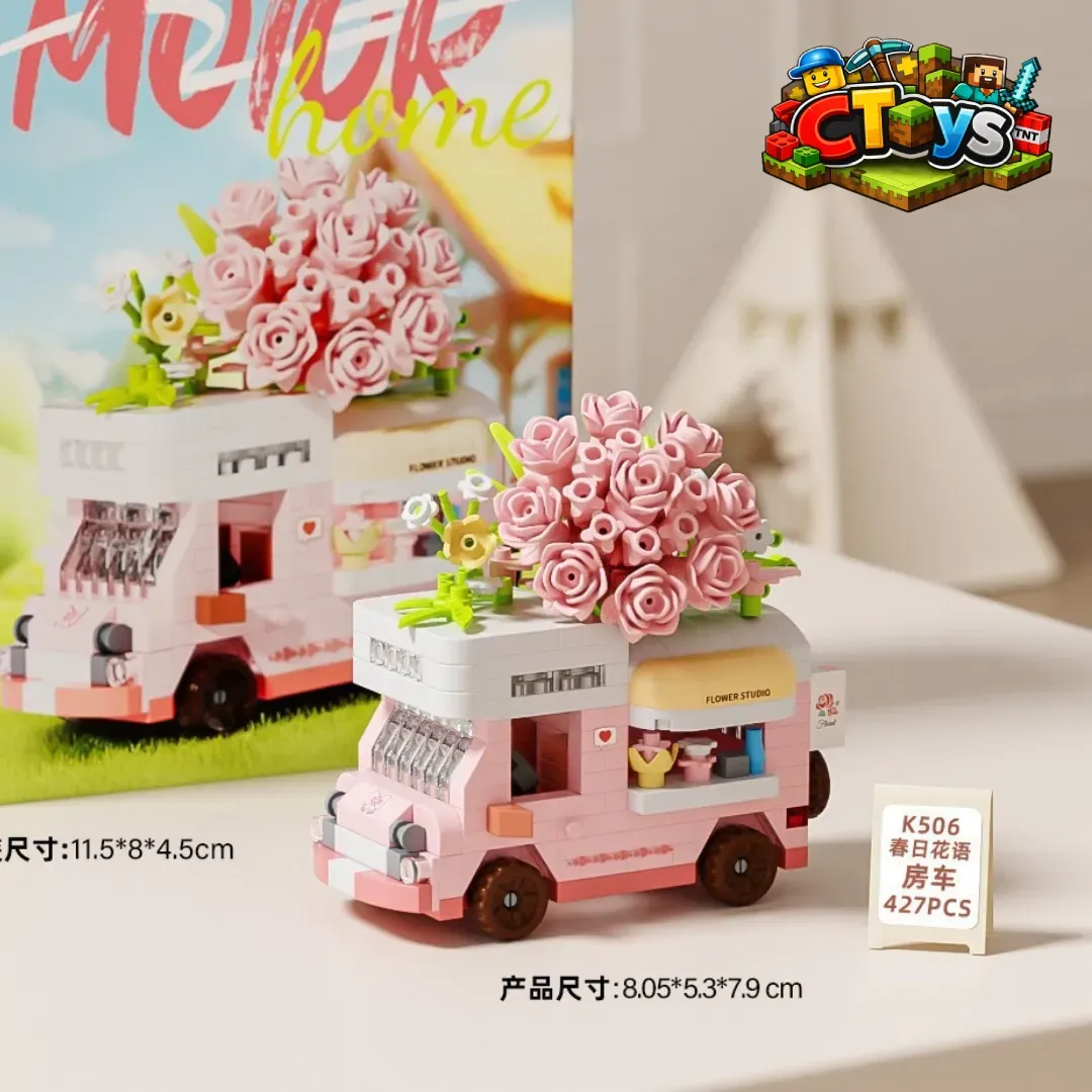 Mô Hình Lắp Ráp Xe Bán Đồ Ăn Lưu Động - Đồ Chơi Xếp Hình Xe Cafe, Trà Sữa, Burger Mini Decor Bàn Học CTLG021 thumbnail 6