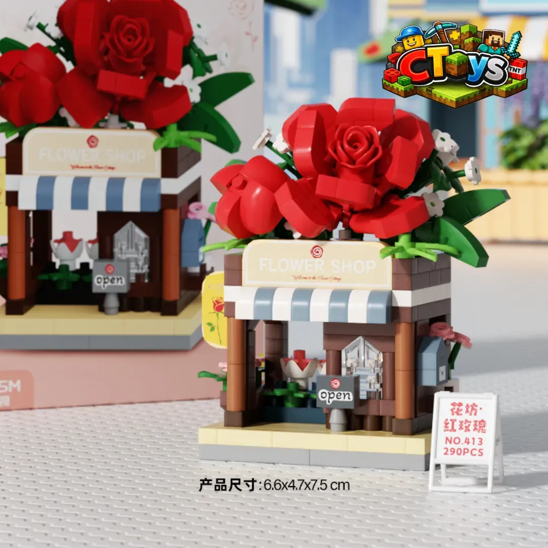 Mô Hình Lắp Ráp Tiệm Hoa Mini - Đồ Chơi Xếp Hình Cửa Hàng Hoa DIY Decor Bàn Học Siêu Xinh CTLG015