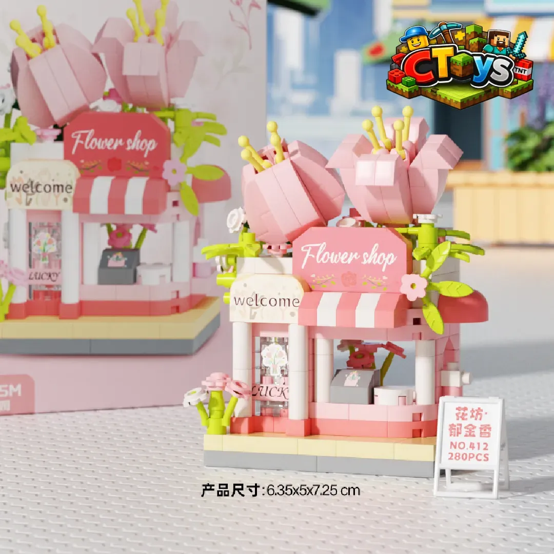 Mô Hình Lắp Ráp Tiệm Hoa Mini - Đồ Chơi Xếp Hình Cửa Hàng Hoa DIY Decor Bàn Học Siêu Xinh CTLG015