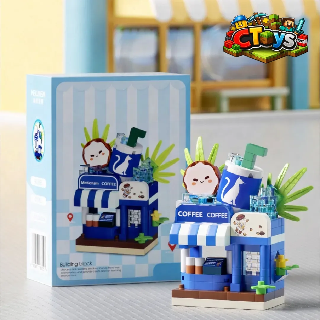 Mô Hình Lắp Ráp Micro Block - Quán Ăn Vặt, Cửa Hàng Phố Cổ Mini Decor Bàn Học Cực Xinh Làm Quà Tặng CTLG003