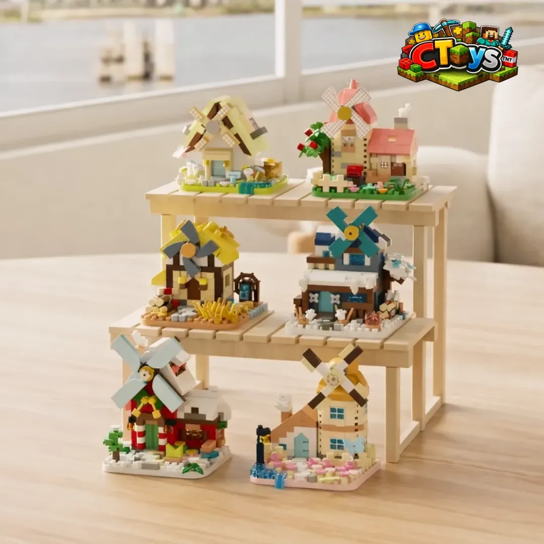Mô Hình Lắp Ráp Nhà Cối Xay Gió Bốn Mùa - Đồ Chơi Xếp Hình Thành Phố DIY Decor Bàn Học Cực Xinh Làm Quà Tặng CTLG001