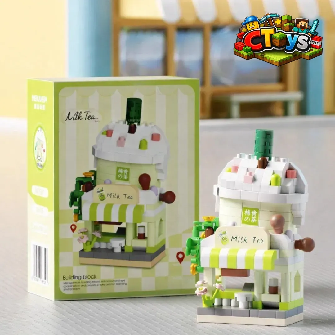 Mô Hình Lắp Ráp Micro Block - Quán Ăn Vặt, Cửa Hàng Phố Cổ Mini Decor Bàn Học Cực Xinh Làm Quà Tặng CTLG003