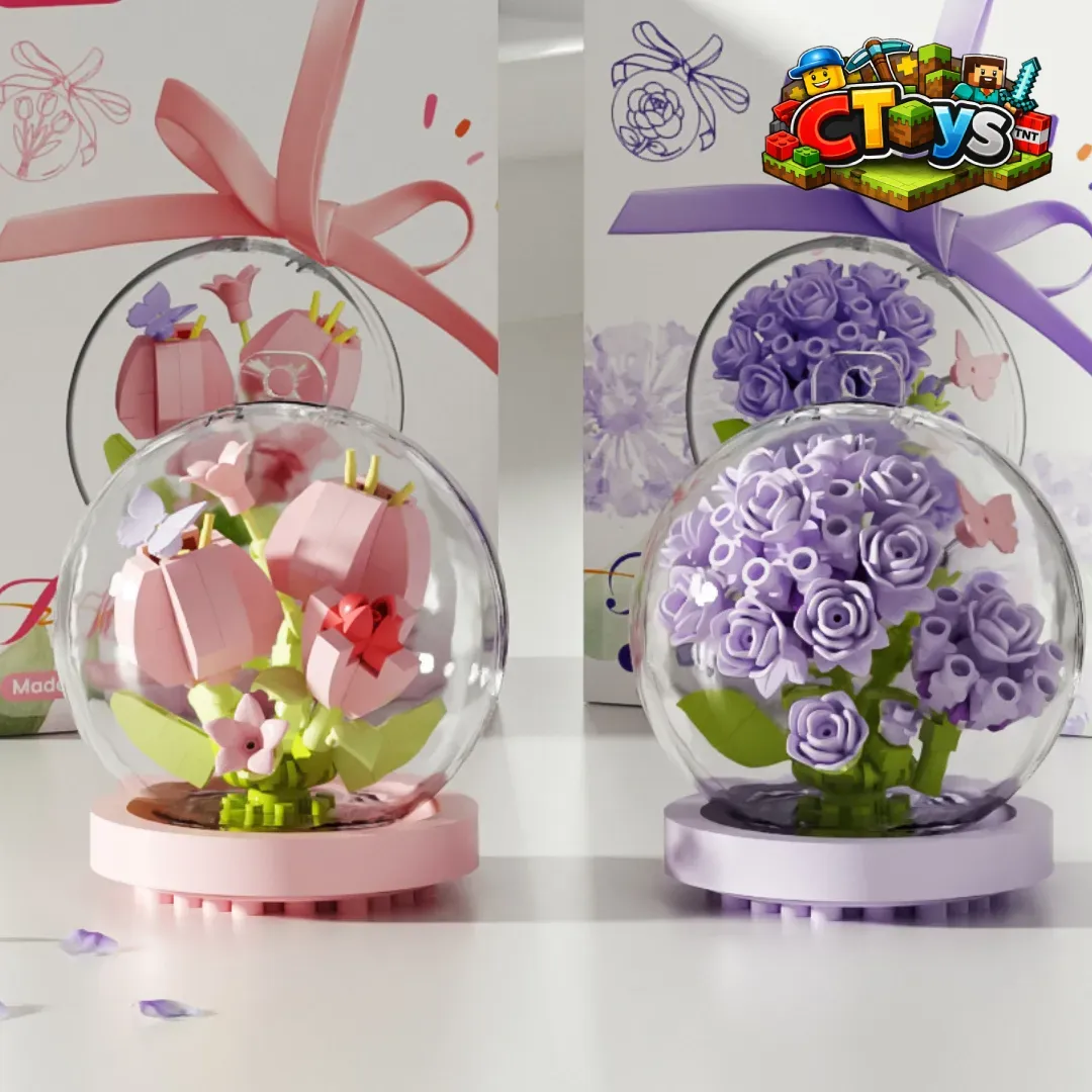 Mô Hình Lắp Ráp Cầu Pha Lê Hoa Ước Nguyện - Đồ Chơi Xếp Hình Hoa Hồng, Tulip Decor Quà Tặng Người Yêu CTLG020