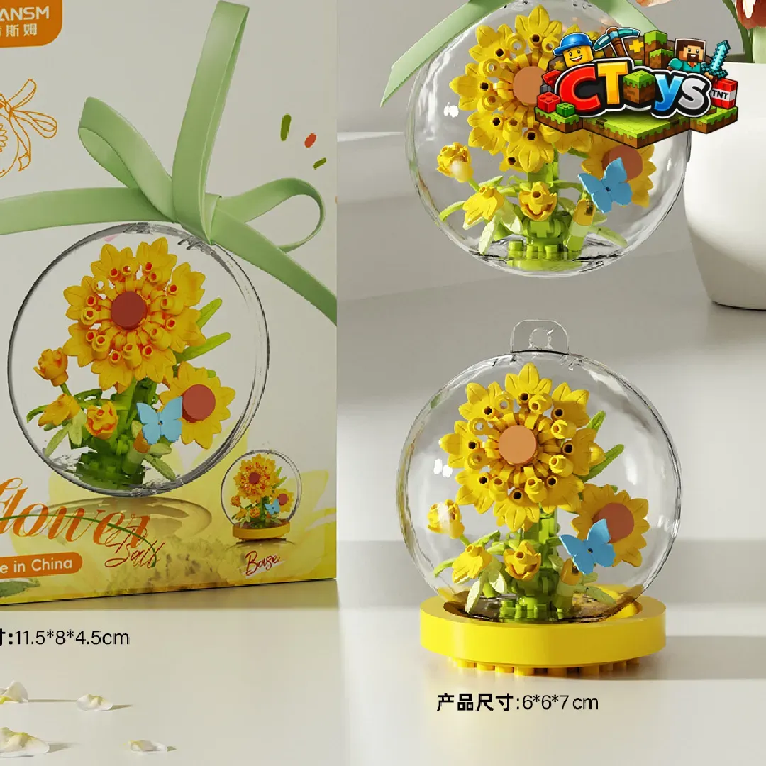 Mô Hình Lắp Ráp Cầu Pha Lê Hoa Ước Nguyện - Đồ Chơi Xếp Hình Hoa Hồng, Tulip Decor Quà Tặng Người Yêu CTLG020