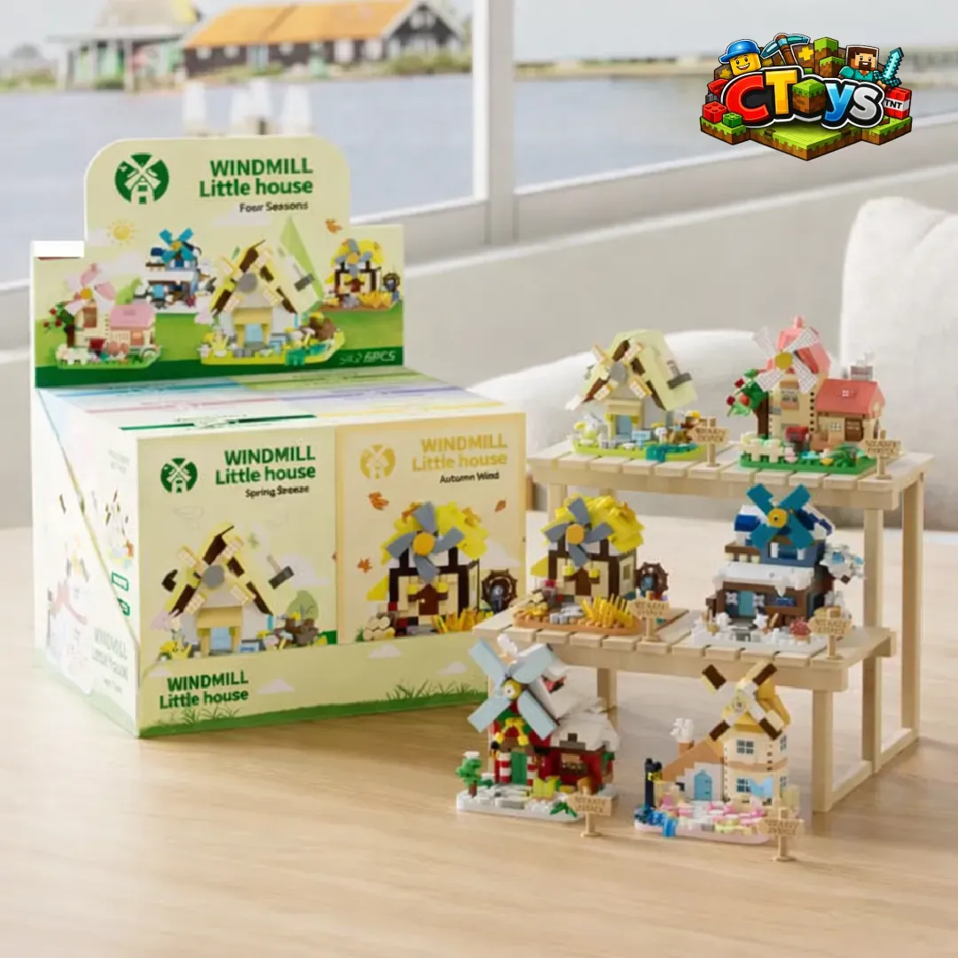 Mô Hình Lắp Ráp Nhà Cối Xay Gió Bốn Mùa - Đồ Chơi Xếp Hình Thành Phố DIY Decor Bàn Học Cực Xinh Làm Quà Tặng CTLG001