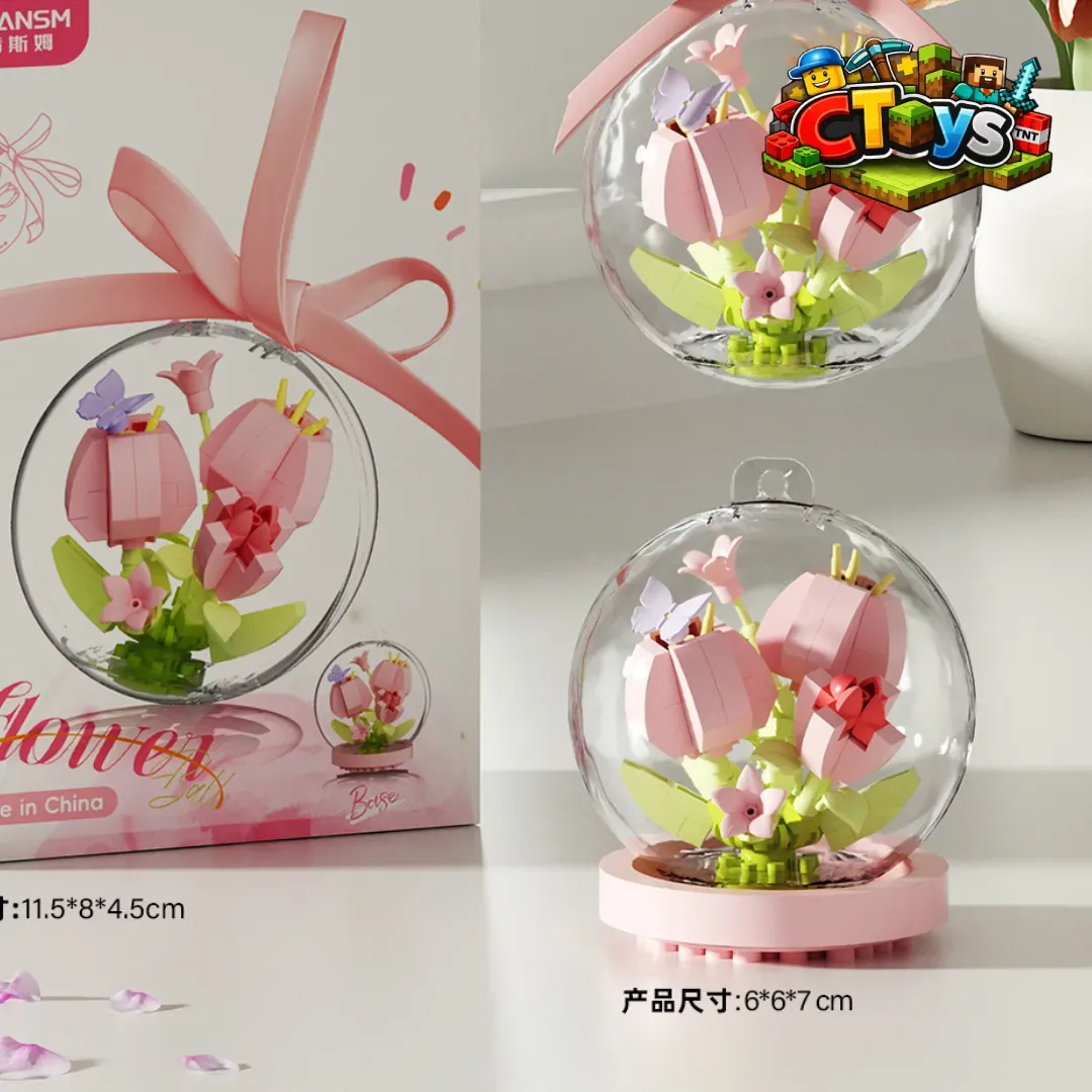 Mô Hình Lắp Ráp Cầu Pha Lê Hoa Ước Nguyện - Đồ Chơi Xếp Hình Hoa Hồng, Tulip Decor Quà Tặng Người Yêu CTLG020