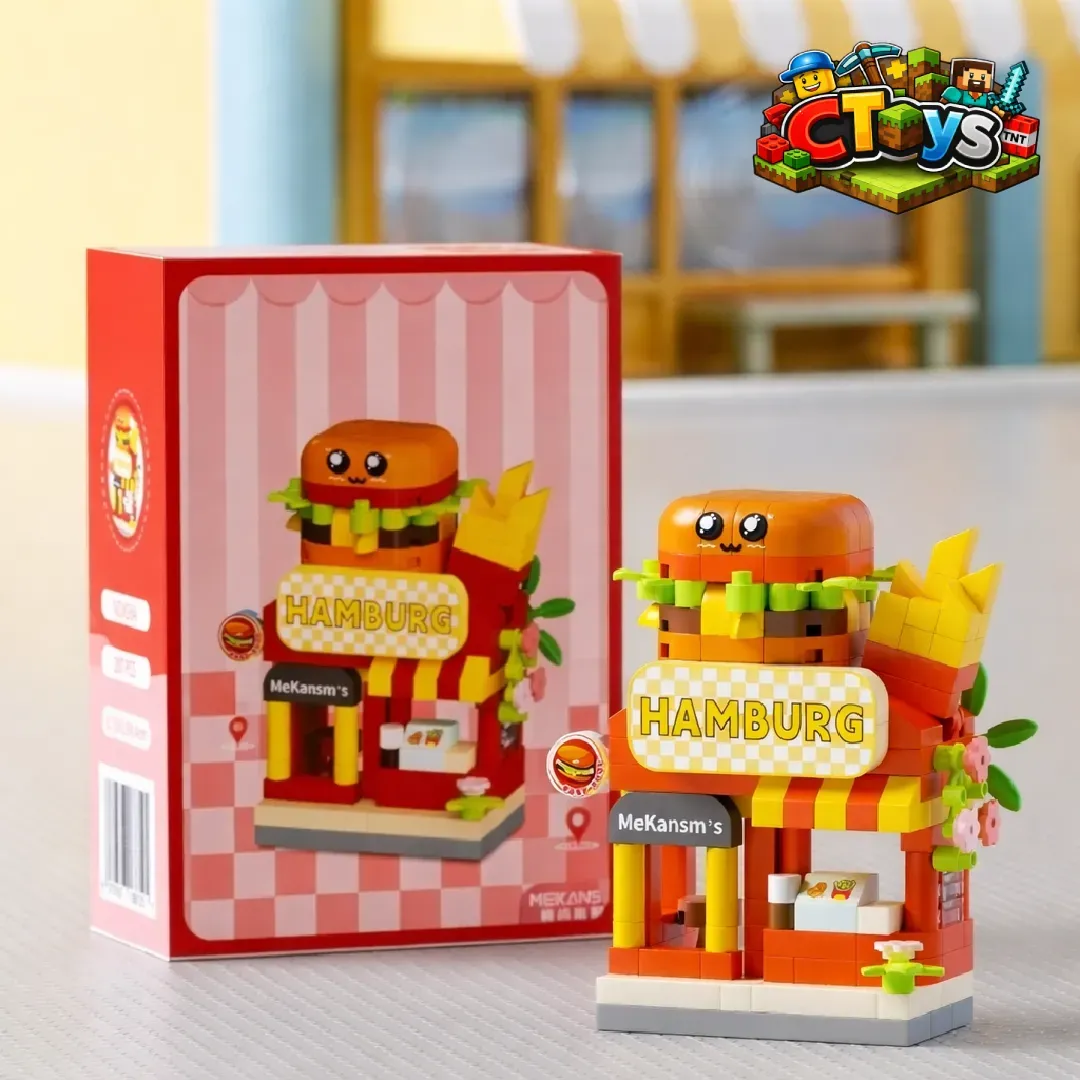 Mô Hình Lắp Ráp Micro Block - Quán Ăn Vặt, Cửa Hàng Phố Cổ Mini Decor Bàn Học Cực Xinh Làm Quà Tặng CTLG003