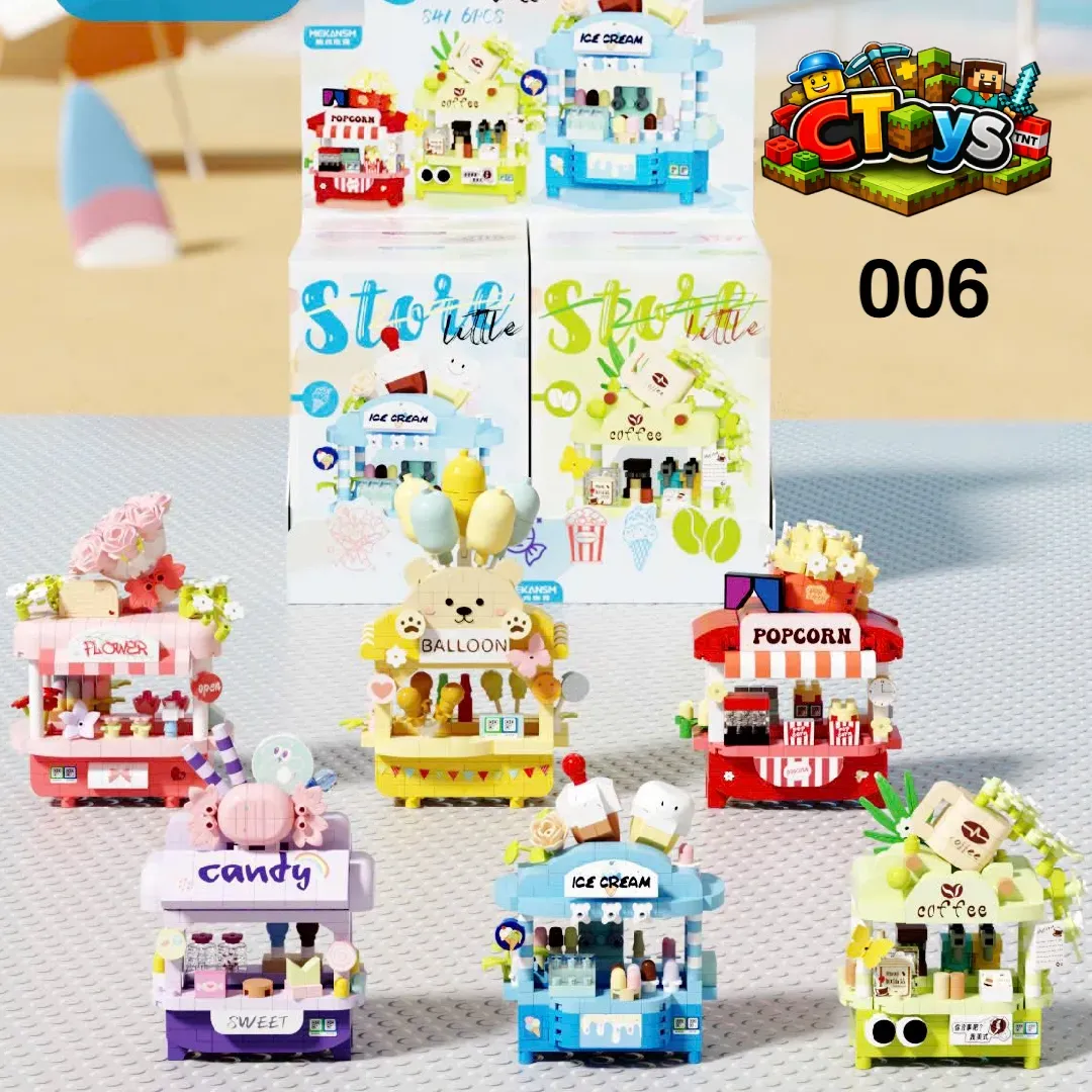 Mô Hình Lắp Ráp Tiệm Bánh Kẹo & Phố Ăn Uống Mini - Đồ Chơi Xếp Hình Cảnh Đường Phố DIY Decor Bàn Học Làm Quà Tặng CTLG006