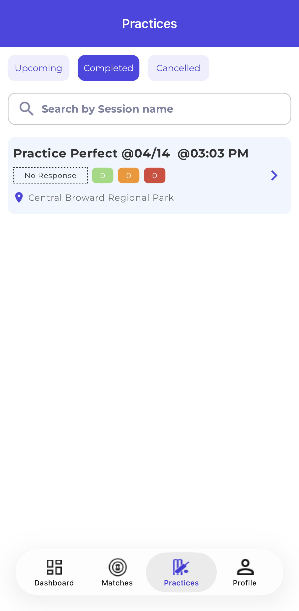 Mobile — Completed Practices