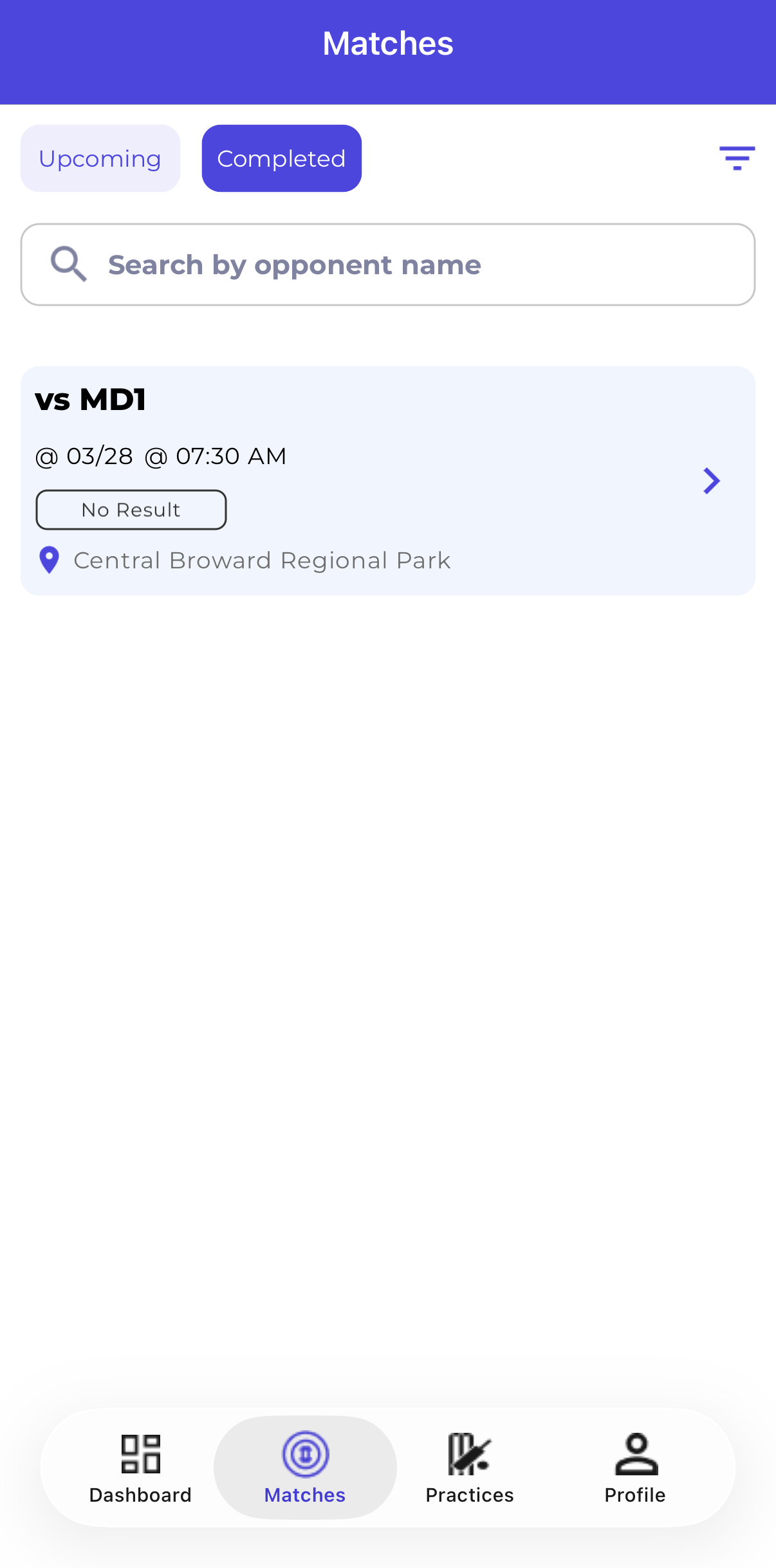 Mobile — Completed Matches