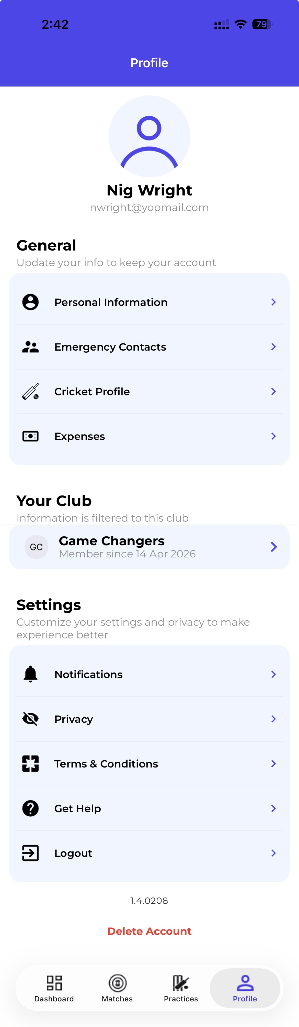 Mobile — Player Profile