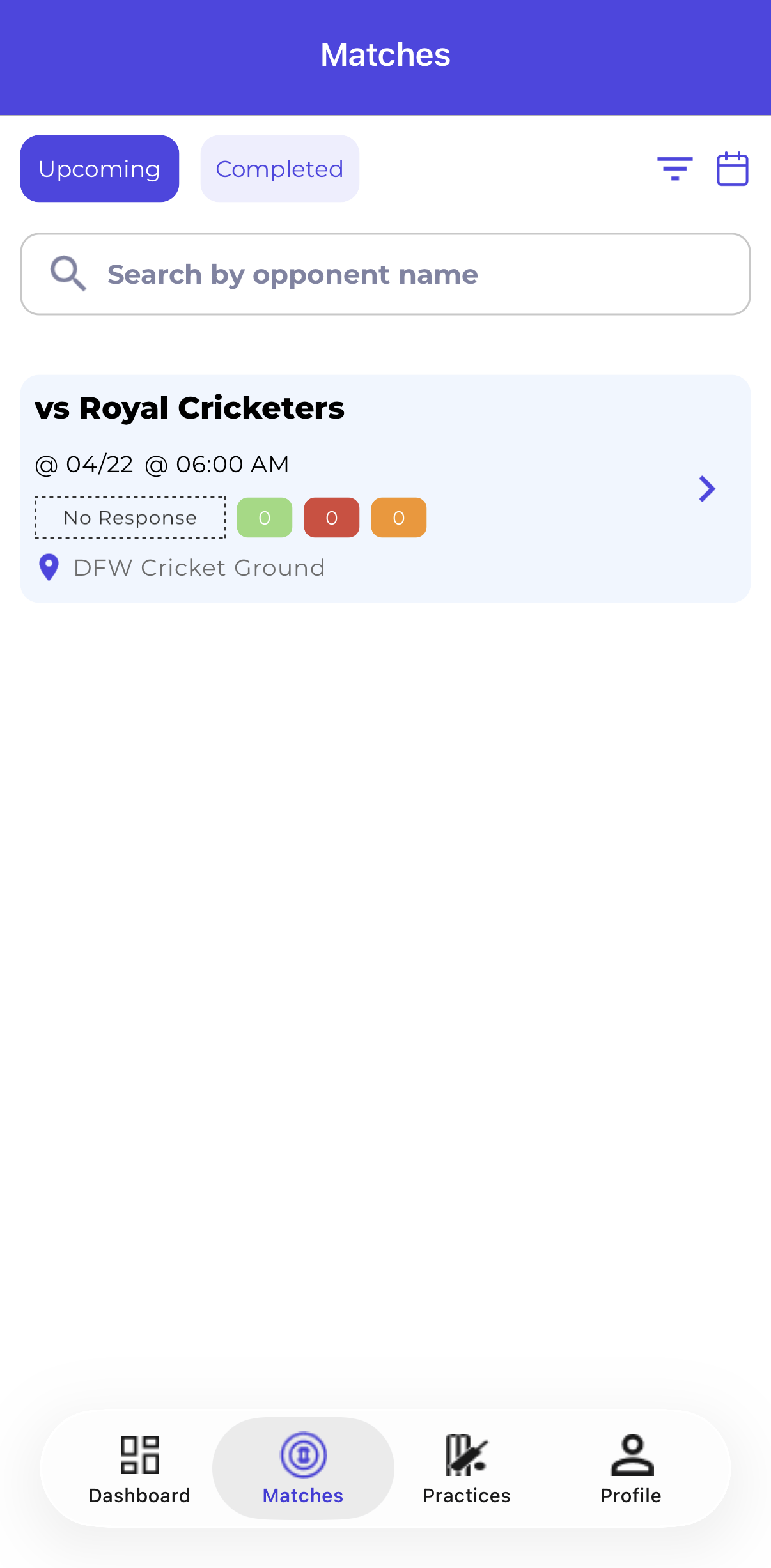 Mobile — Upcoming Matches