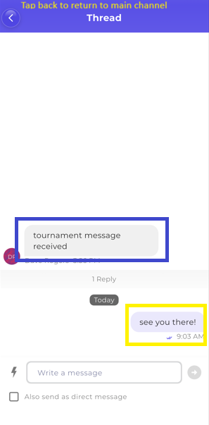 The thread reply screen on the mobile app