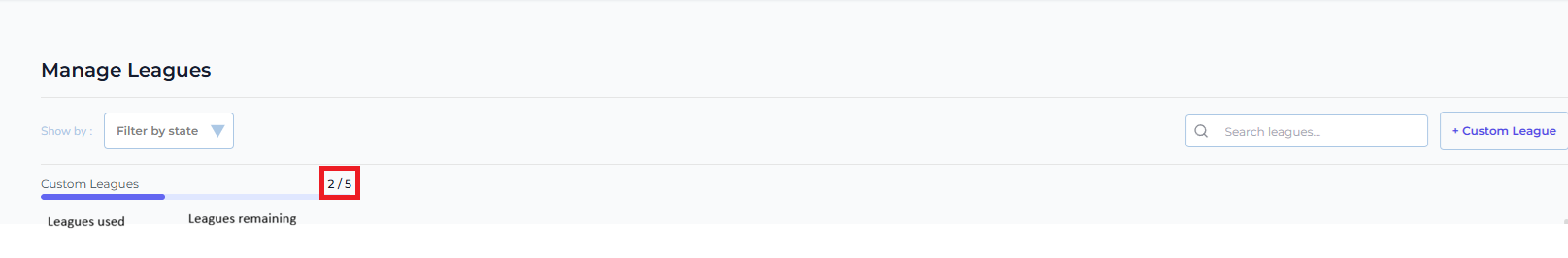 Custom League Usage Bar