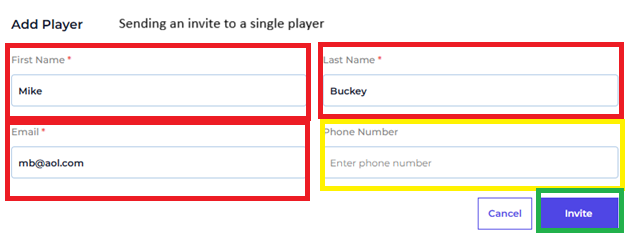 Add Player Form