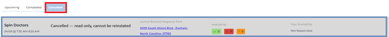 Cancelled Tab