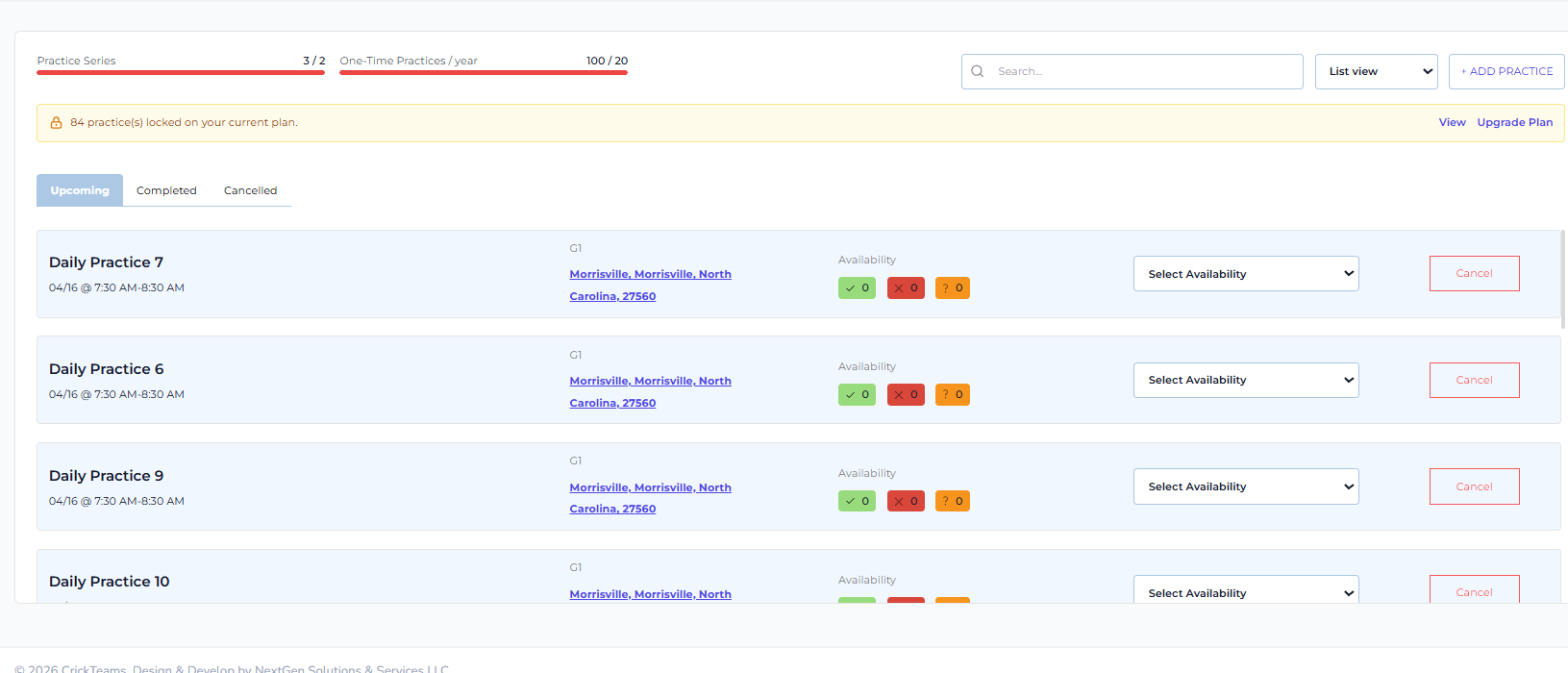 Locked Practices — Web App