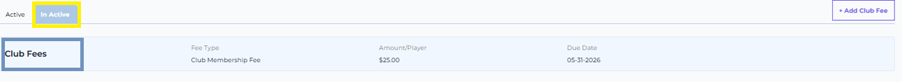 Fees Page — In Active Tab