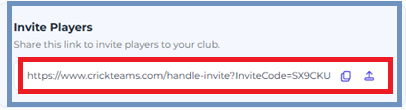 Invite Players Section with Public Link