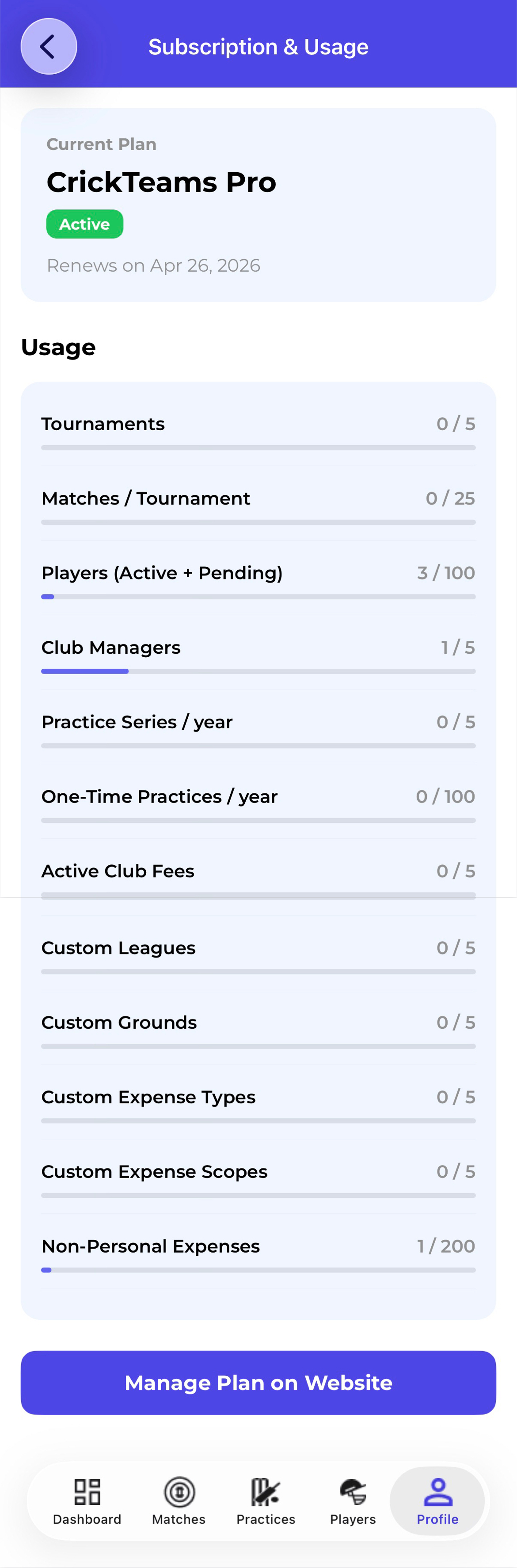 Mobile — Pro Plan