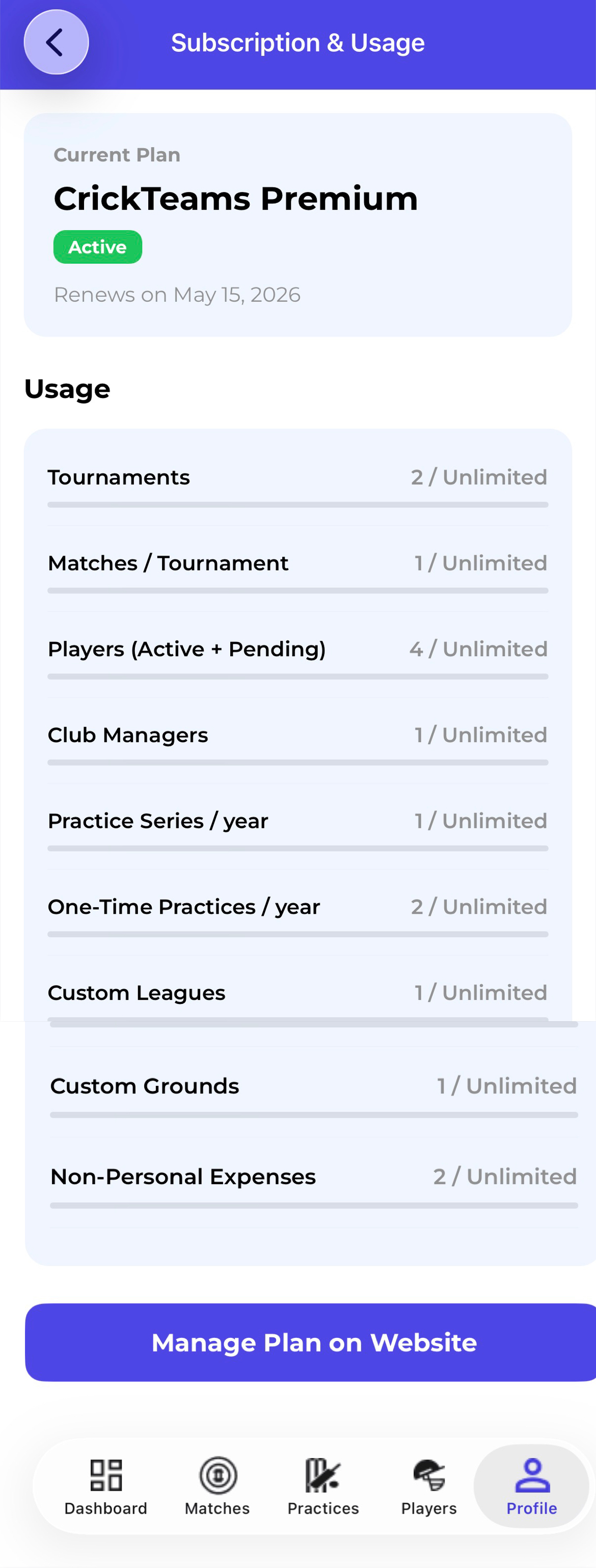 Mobile — Premium Plan