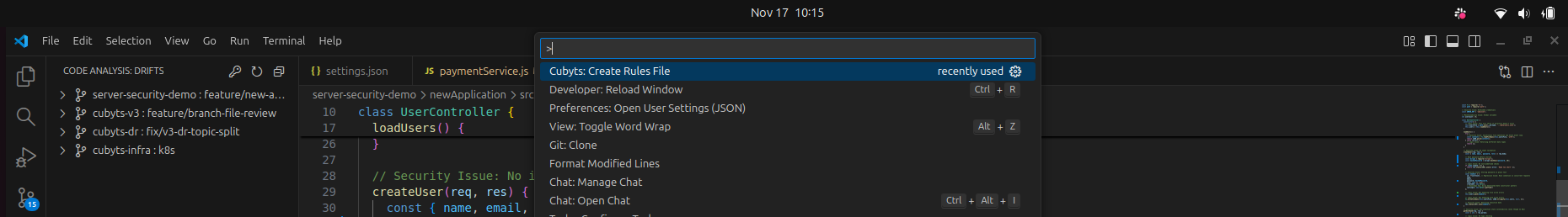 Creating a new rules file from template