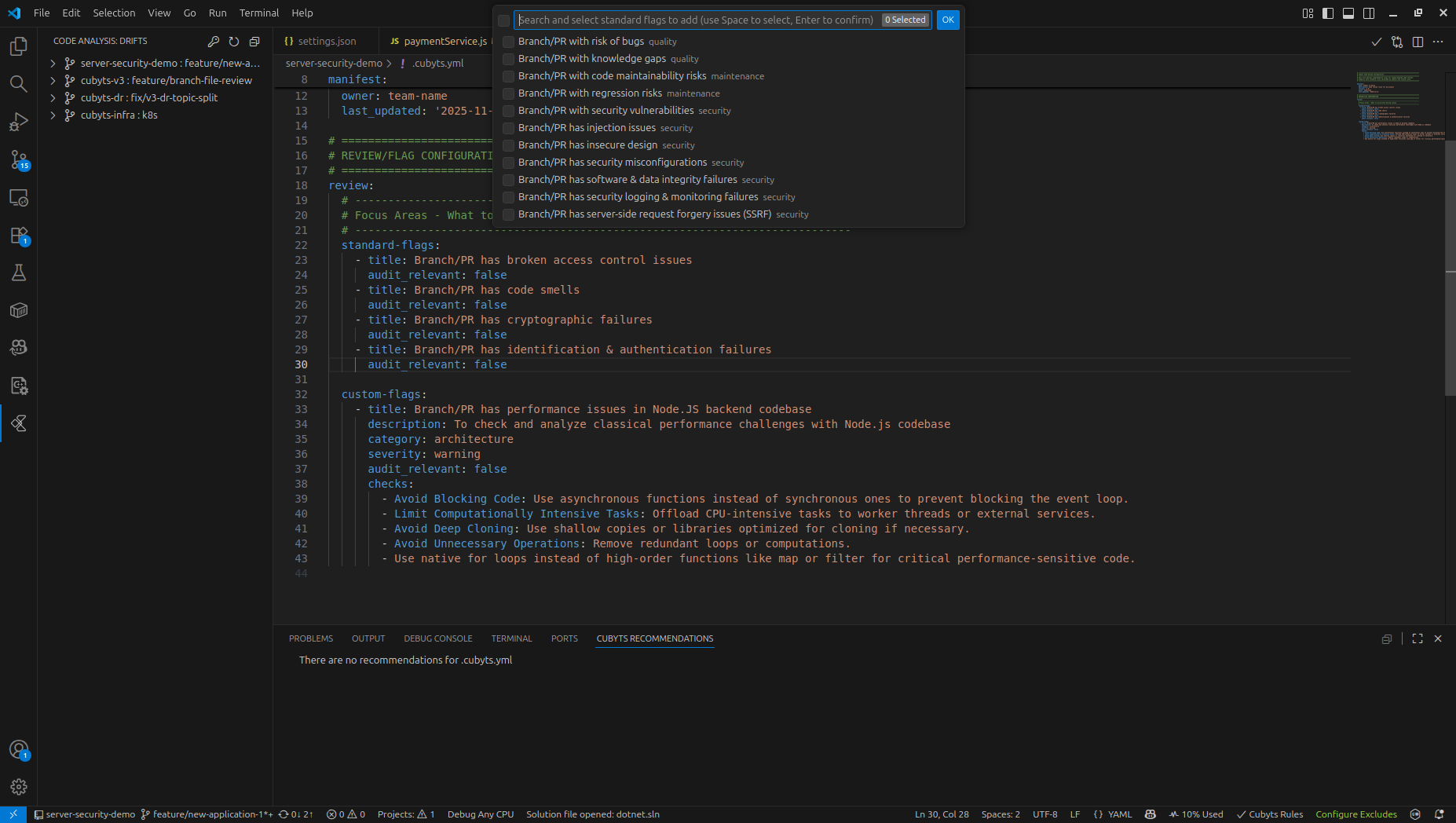 Adding standard flags via different methods