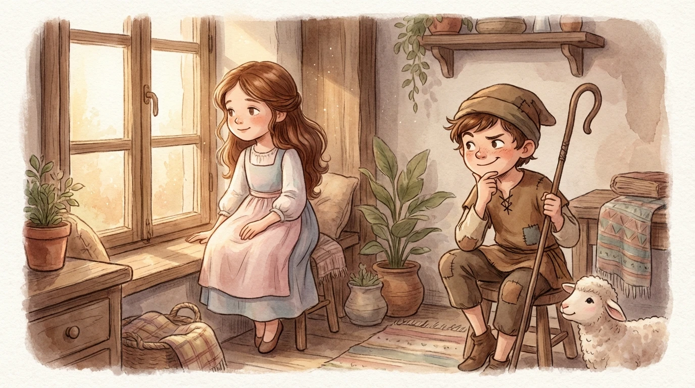 The Shepherd Boy & the Wolf - Scene 2: One day as he sat watching the sheep and the quiet forest,…