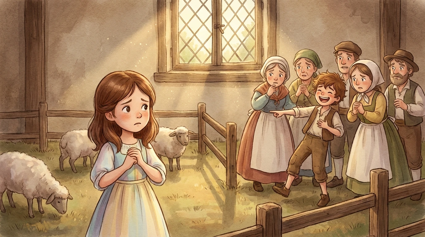 The Shepherd Boy & the Wolf - Scene 4: As he expected, the Villagers who heard the cry dropped their work…