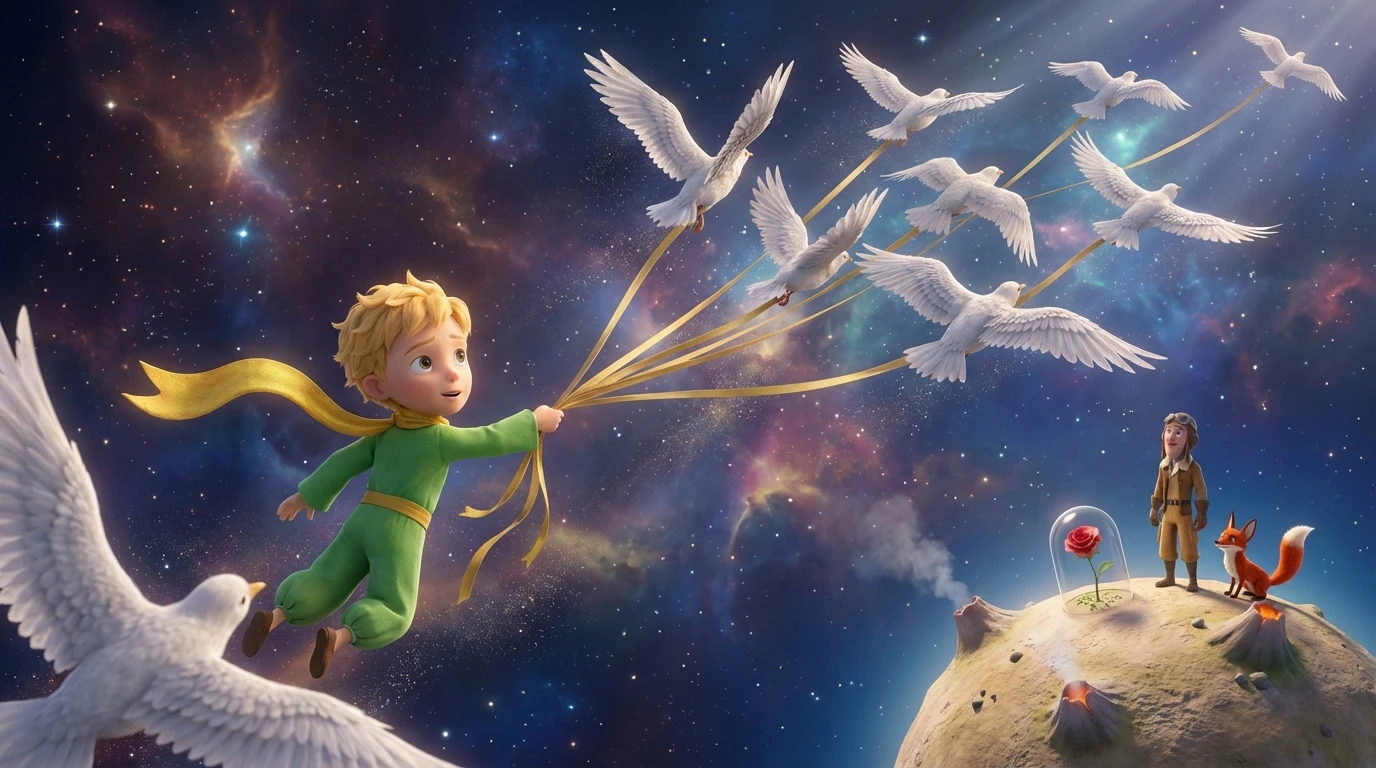 The Little Prince - Scene 8: One morning, the Prince decided it was time to leave. He cleaned…