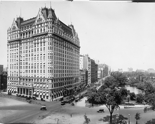 The Plaza Hotel and Central Park, between 1900-1910