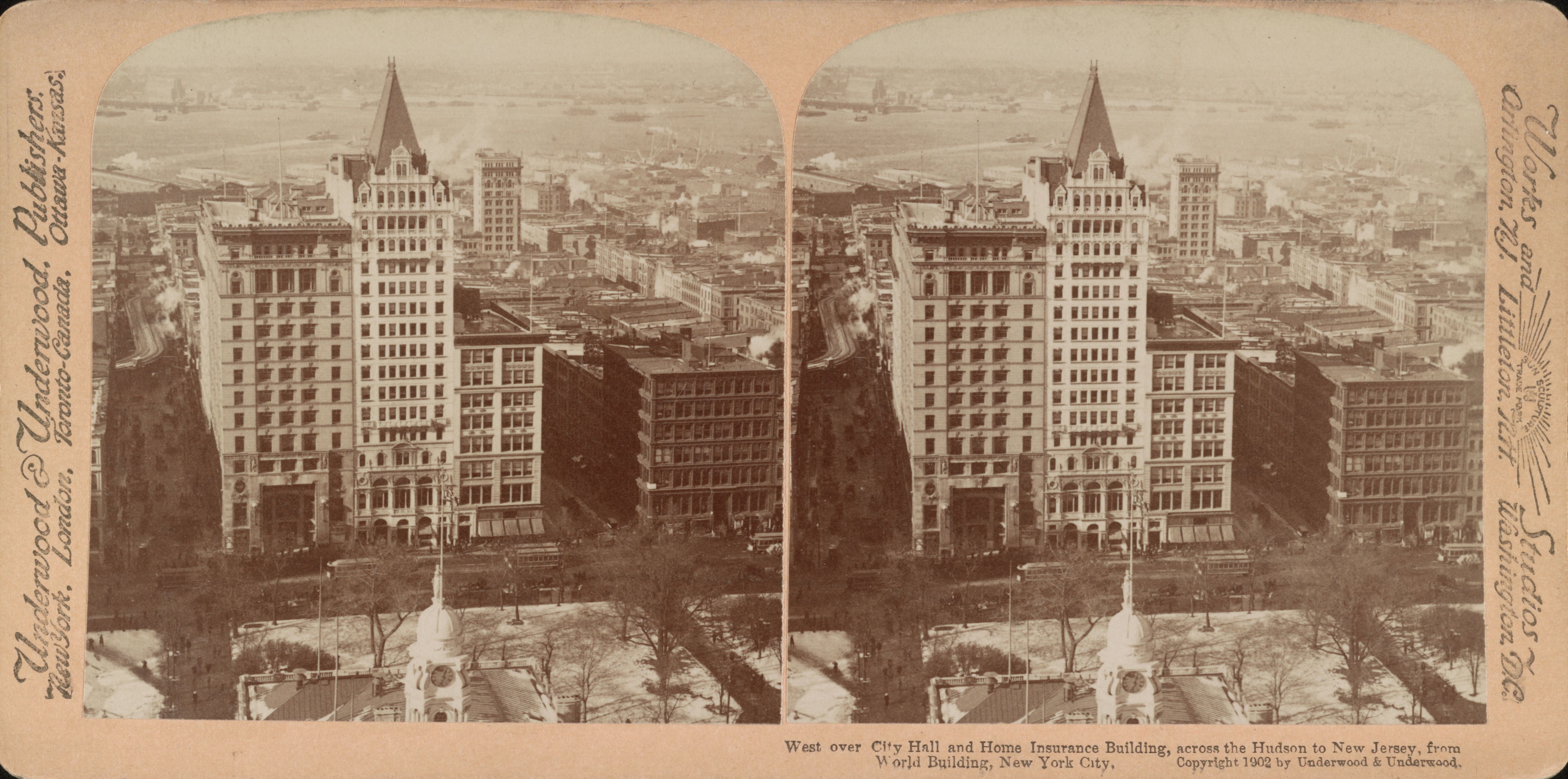 1894 Print Printing House Square New York City Hall Skyscraper