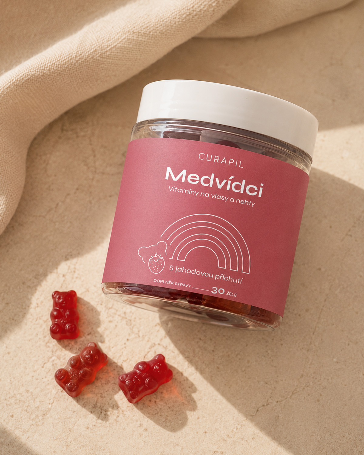 Medvídci Curapil — vitamíny v jahodovém želé
