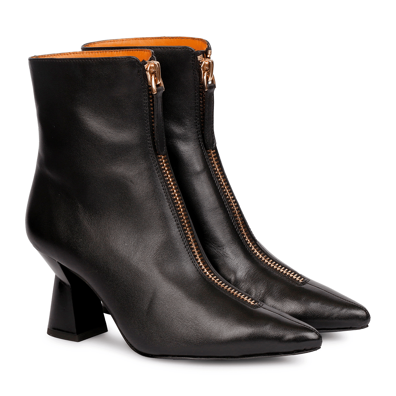 Rose Black Leather Boots