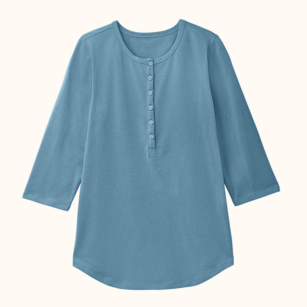 Organic Cotton Long Sleeve Henley
